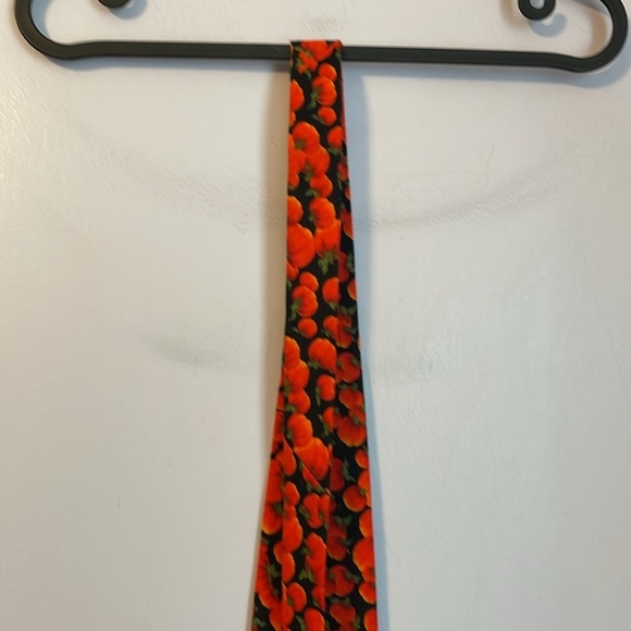 Beans McGee Vintage 100% Cotton Pumpkin Fall Necktie Tie - Picture 9 of 14